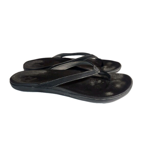 Olukai Ho‘opio Black Thong Sandals Women’s Size 9 – Casual Flip Flops - Picture 10 of 14